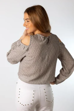 Blusa Aberturas Maya Gris