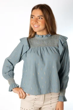 Blusa Bambula Gold Azul
