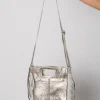 Bolso Flecos Piel Plata