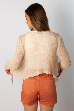 Cardigan Textura Lazo Arena