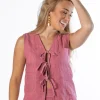 Chaleco Lazos Diplo 100% Lino Blush