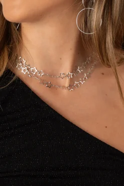 Collar Mini Estrellas Multiposición Plata