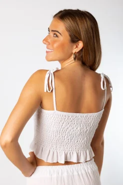 CropTop Botones Blanco