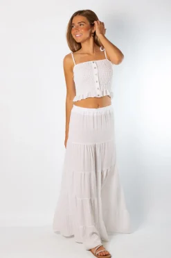 CropTop Botones Blanco