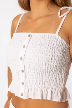 CropTop Botones Blanco