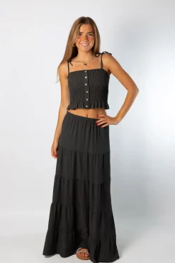 CropTop Botones Gris