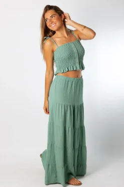 CropTop Botones Verde