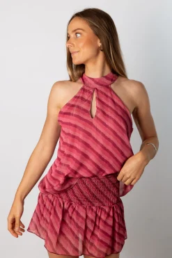 Falda Fajín Joy Gasa Rosa