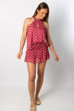 Falda Fajín Joy Gasa Rosa