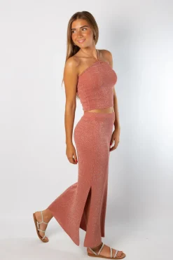 Falda Lurex Starlit Coral