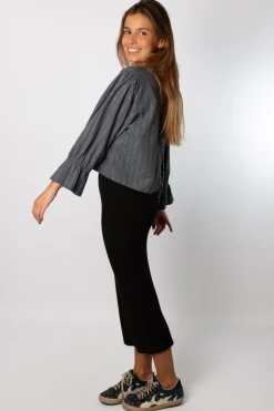 Falda Midi Punto Basic Negro