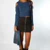 Falda Tachuelas Cremallera Gris
