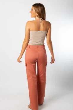 Pantalón Cargo Tachuelas Melocotón