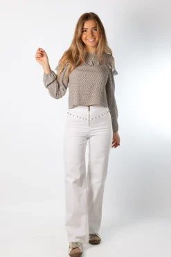 Pantalón Línea Tachuelas Blanco