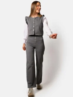 Pantalón Línea Tachuelas Gris