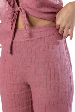 Pantalón Recto Diplo 100% Lino Blush