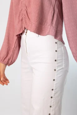 Pantalón Stars Cremallera Blanco