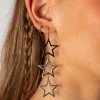 Pendiente Triple Star Plata