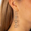 Pendientes 4 Estrellas Desiguales Plata