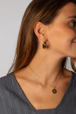 Pendientes Aro Grueso Gota Dorado