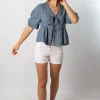 Short Cremallera Stars Blanco