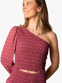 Top Asimétrico Fruncido Indie Blush
