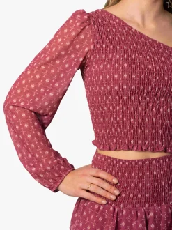 Top Asimétrico Fruncido Indie Blush