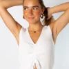 Top Canale Frunce Blanco