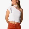 Top Essential Asimétrico Cinta Blanco