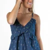 Top Volantes Bambula Gold Azul