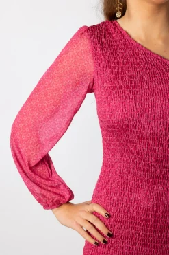 Vestido Asimétrico Nido Abeja Sunflower Rosa