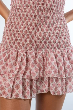 Vestido Palabra Honor Maya Melocotón