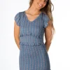 Vestido Volantes Estampado Azul