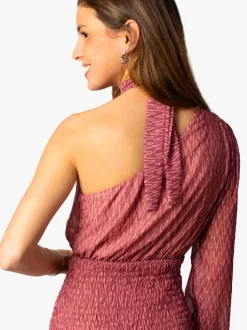 Vestido Zigzag Plumeti Cinta Rosa